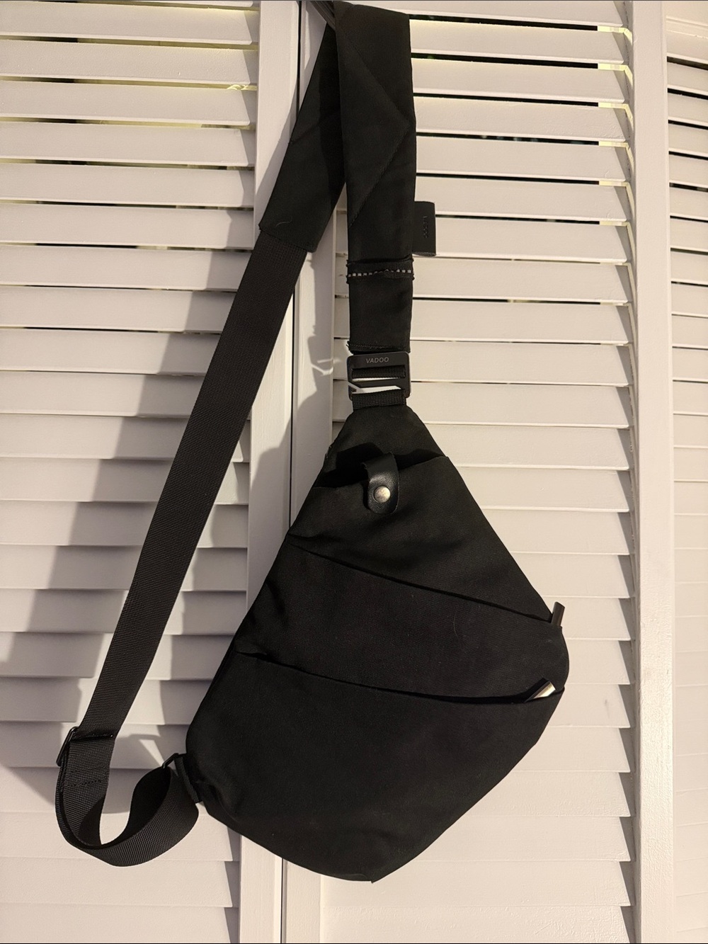 Minimal Black Crossbody Sling Bag by